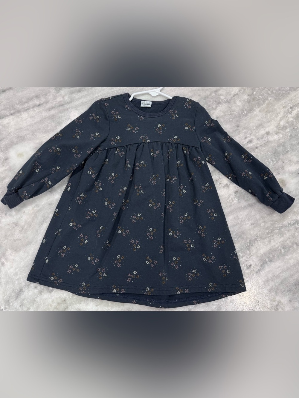 Fred’s World Navy Floral-Print Long Sleeve Casual Dress